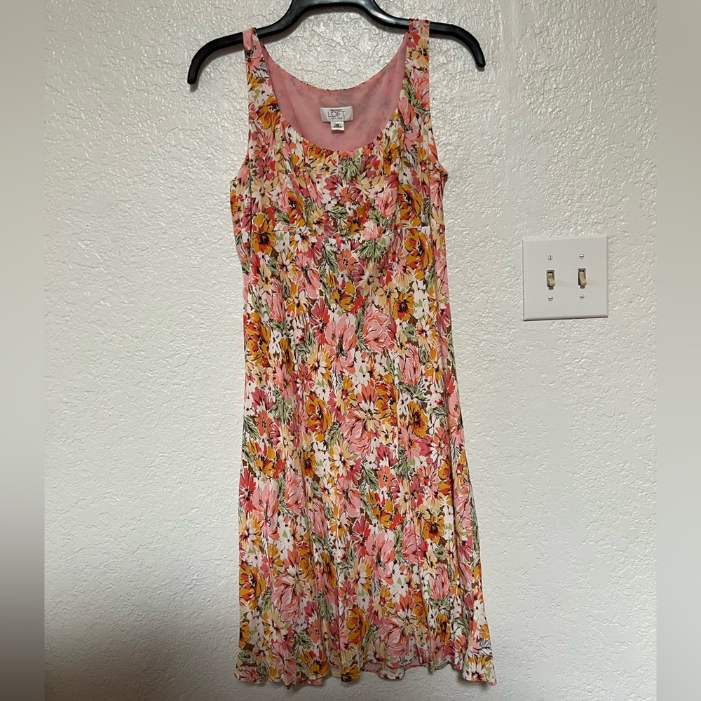 LOFT Floral Multicolor Mini Dress